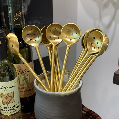 Brass Perforated Olive Spoon