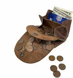 Tuzech Leather Vintage Money Case Bag Snap On Pouch Wallet Change Holder & Card Organizer Accessories, Handmade
