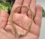 Peridot Bracelet Faceted 3MM w/Silver Color Clasp