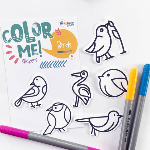 Color Your Own Bird Stickers