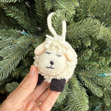 Pom-Pom Sheep Embroidered Wool Christmas Ornament