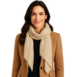 Cashmere Blended Pin Stripe Scarf