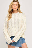 GREY CHUNKY WEAVE SWEATER