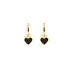 Heart Enamel Huggie Hoop Earrings: 18K Gold Vermeil / Red