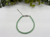Green Angelite Bracelet Faceted 3MM w/Silver Color Clasp