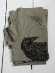 Women's Organic Crow T-Shirt on Olive Green