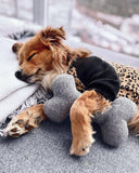Napa Valley Tweed Dog Toy: Medium / Ivory Lettering on Grey Tweed Toy