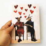 Deer Valentine`s Day Card: 5" x 7" folded