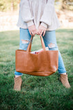 Tool Tote Leather Bag: Olive