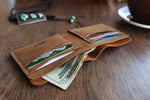 Tan Buck Bifold Wallet - leather