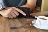 Brown Wave Bifold Wallet - leather
