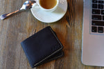 Brown Wave Bifold Wallet - leather