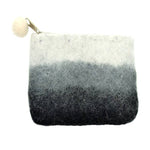 Ombré Rectangle Wool Felt Coin Purse Black