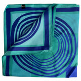 Ripple Scarf | 100% Silk Bandana | Women's Turquoise Scarf