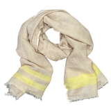Pure Linen with Fresh Stripes Lightweight Scarf for Women