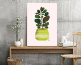 Lime Green Planter - potted plant art print