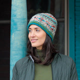 Jasper Wool Knit Beanie Hat with Snowflake Nordic Pattern