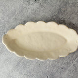 Butter Dish, Snack Plate, Pine Cone Texture, Scalloped Edge