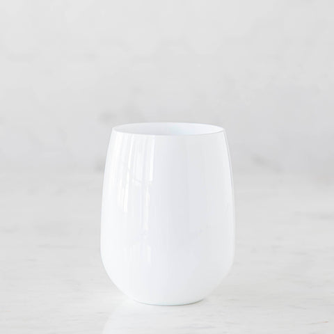 Stemless Wine - White Tumbler - acrylic