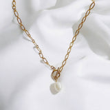 Savannah Pearl Toggle Gold Filled Necklace