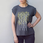 Aspen Trees Fall Leaves Rolled Cuff Muscle Tee Heather Gray