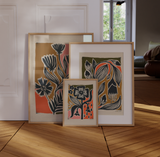 "Wanderer" Colorful Floral Wall Art Mid Century Boho Retro