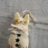 Rocket Cat, Cotton Ornament, Token, Embellished
