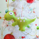 T-Rex Felt Wool Dinosaur Christmas Ornament