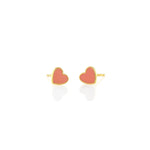 Petite Heart Enamel Stud Earrings: Sunshine