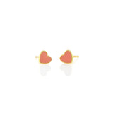 Petite Heart Enamel Stud Earrings: Sunshine