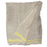 Pure Linen with Fresh Stripes Lightweight Scarf for Women