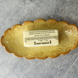 Butter Dish, Snack Plate, Pine Cone Texture, Scalloped Edge