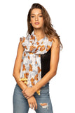 Golden Floral Print Wrap resurgence