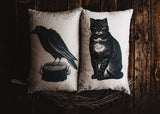 Primitive Black Crow Lumbar Pillow Cover | 18x12 Halloween Décor | Fall Decor | Room Decor | Decorative Pillow | Gift for her | Sofa Pillows