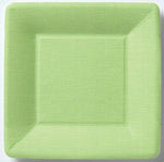 7" Square Paper Plates Pack Of 8 Classic Linen green