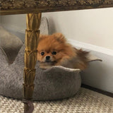Natural Petal Wool Pet Basket Grey
