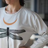 Dragonfly Copper Moon L/S Garment Dyed Cotton Tee Bone White