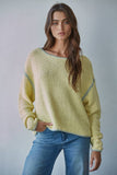 Knit Sweater Cotton Mint Yellow