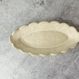 Butter Dish, Snack Plate, Pine Cone Texture, Scalloped Edge