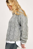 GREY CHUNKY WEAVE SWEATER