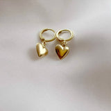 Heart Hoops Gold Filled Earrings