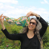 April Showers Scarf | 100% Silk Bandana | Floral Scarves