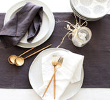 Smoke Gray Linen Table Runner