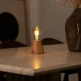 Zavi Light Brown Rechargeable Table Lamp | LED, Cordless & 80-Hour Battery Life