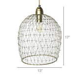 Vera Woven Wire Pendant - Brass