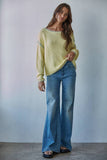 Knit Sweater Cotton Mint Yellow
