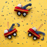 Tow Truck Felt Wool Christmas Ornament