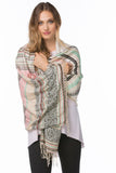 Hand Loomed Stripe Woven Pattern Pastel Scarf