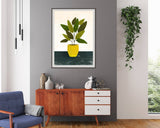 Yellow Pot - potted plant art print