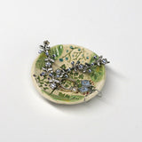 Pottery Dish Bowl - Pressed Flowers